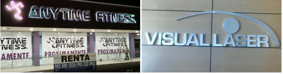 Letras 3d Antytime fitness y Visual Laser